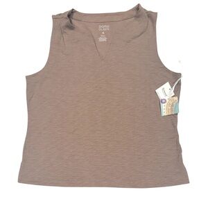 SIGRID OLSEN Sleeveless V Neck Tank Top Neutral Taupe NWT XL